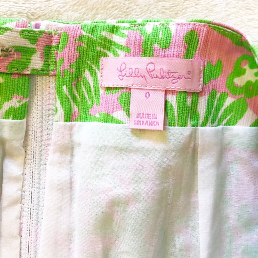 Lilly Pulitzer green sunny side lion skirt size 0 - Picture 5 of 9